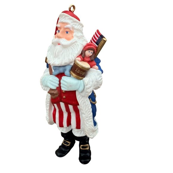 Patriotic Santa Claus Christmas Ornament 1996 Fitz & Floyd 5.5" - Picture 4 of 6